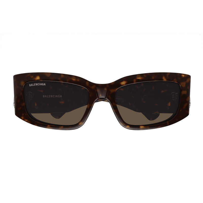 Balenciaga Sunglasses Rectangle Full Rim, Tortoise Frame and Brown Lens BB0360S002