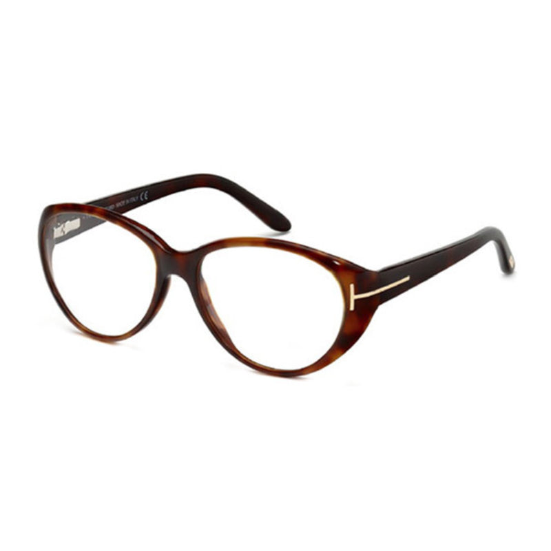 Tom Ford Eyeglasses Oval Full Rim, Dark Havana Frame and Clear Demo Lenses Lens FT5245052