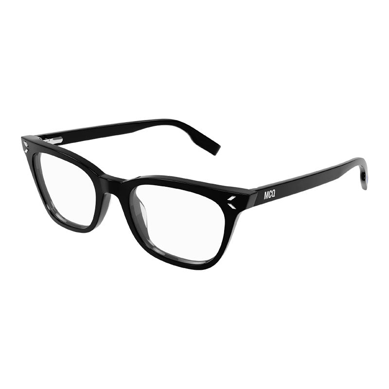 Mcqueen Eyeglasses Square Full Rim, Shiny Black Frame and Clear Demo Lens Lens MQ0379O001