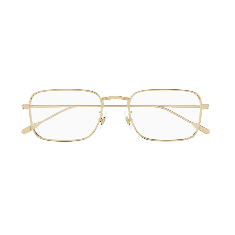 Montblanc Eyeglasses Rectangle Full Rim, Gold Frame and Clear Demo Lens Lens MB0212O004