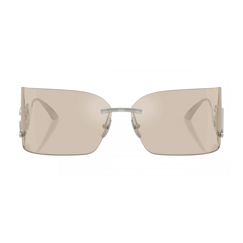 Dolce & Gabbana Sunglasses Square Rimless, Silver Frame and Ivory Mirror Lens DG231905/6G