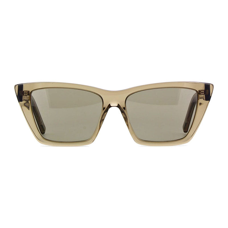Saint Laurent Sunglasses Cat Eye Full Rim, Transparent Brown Frame and Grey Lens SL276MICA045