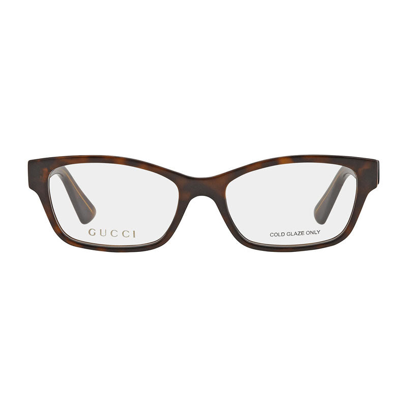 Gucci Eyeglasses Cat Eye Full Rim, Havana Frame and Clear Demo Lenses Lens GG0635O002