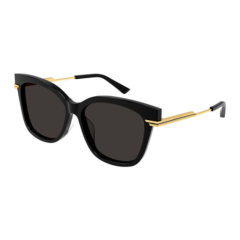 Bottega Veneta Sunglasses Cat Eye Full Rim, Black Frame and Grey Lens BV1296SA001