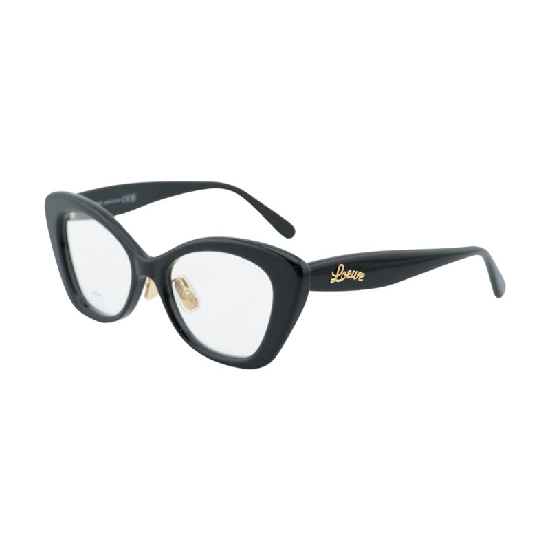 Loewe Eyeglasses Cat Eye Full Rim, Shiny Black Frame and Clear Demo Lens Lens LW50067F001