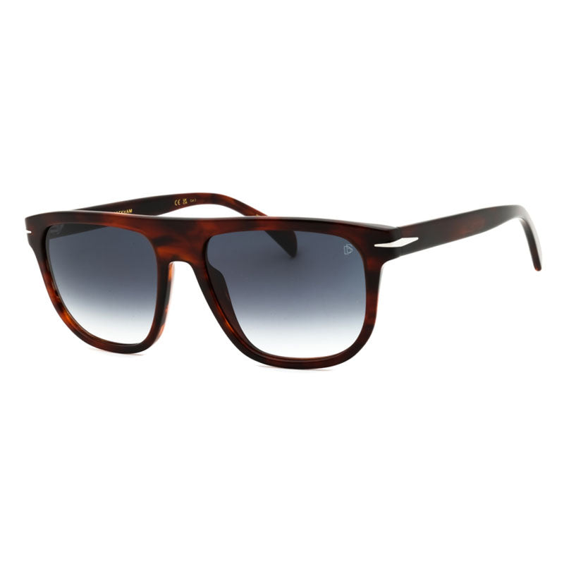 David Beckham Sunglasses Square Full Rim, Brown Horn Frame and Dark Grey Gradient Lens DB7111/S0EX49O