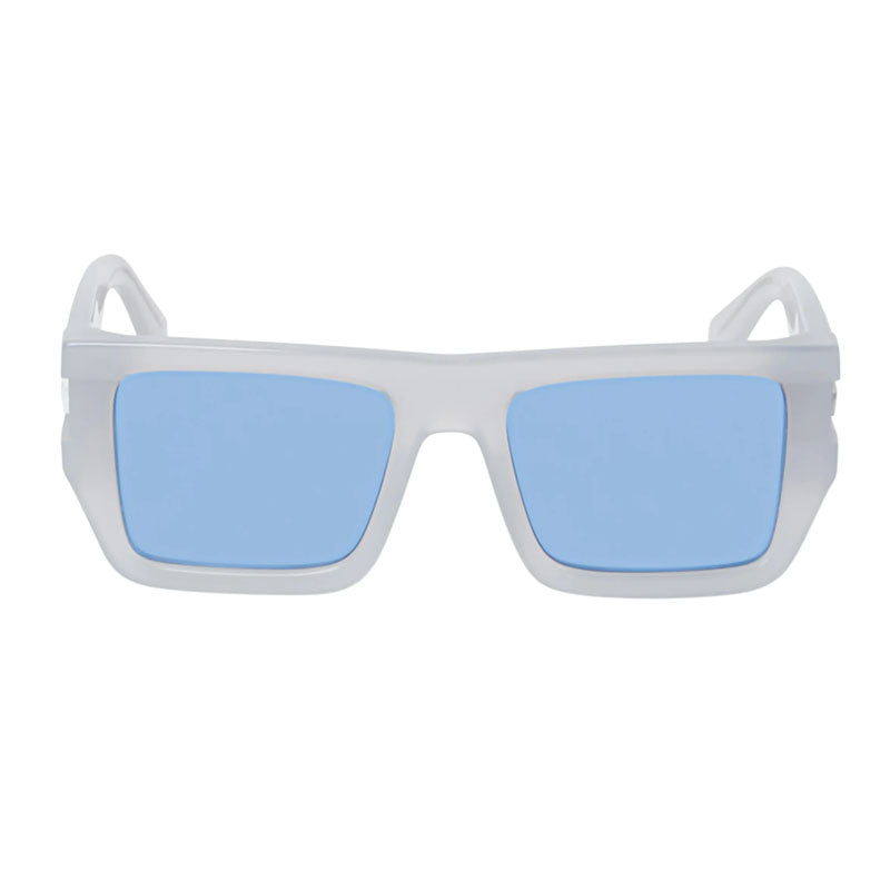 Off-White Sunglasses Square Full Rim, Shiny Grey Frame and Blue Lens OERI149CHESTER0945