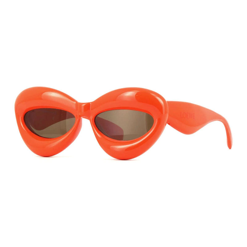 Loewe Sunglasses Cat Eye Full Rim, Shiny Orange Frame and Brown Lens LW40097I42E