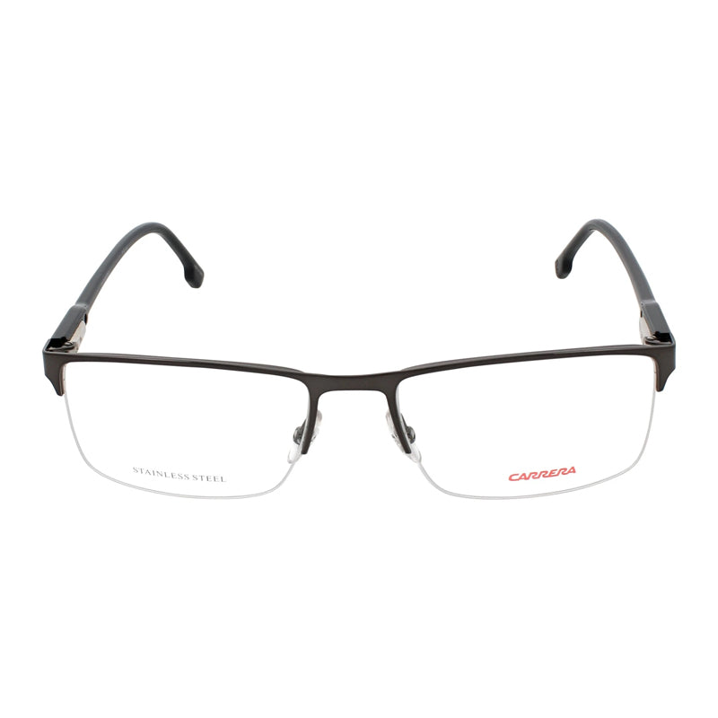 Carrera Eyeglasses Rectangle Full Rim, Ruthenium Black Frame and Clear Demo Lenses Lens CARRERA2430V8100