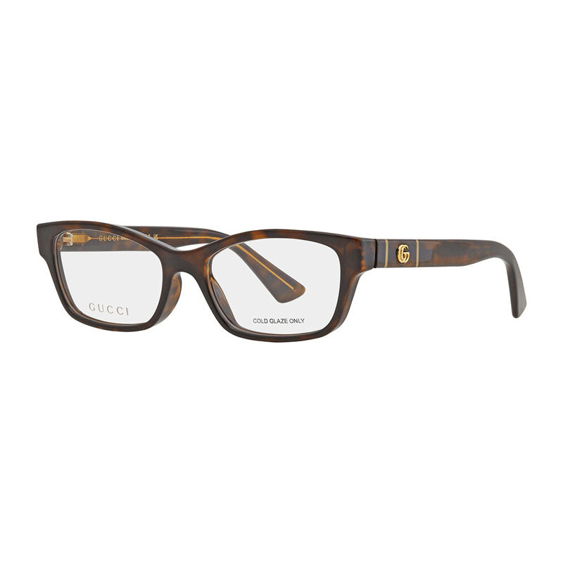 Gucci Eyeglasses Cat Eye Full Rim, Havana Frame and Clear Demo Lenses Lens GG0635O002
