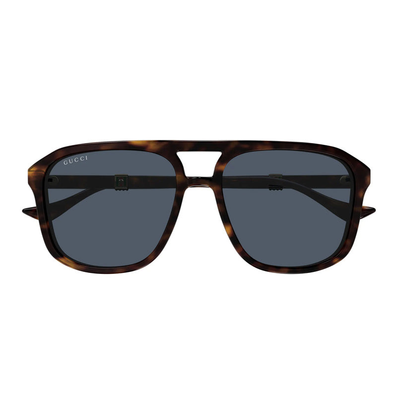 Gucci Sunglasses Aviator Full Rim, Dark Havana Frame and Blue Lens GG1494S002