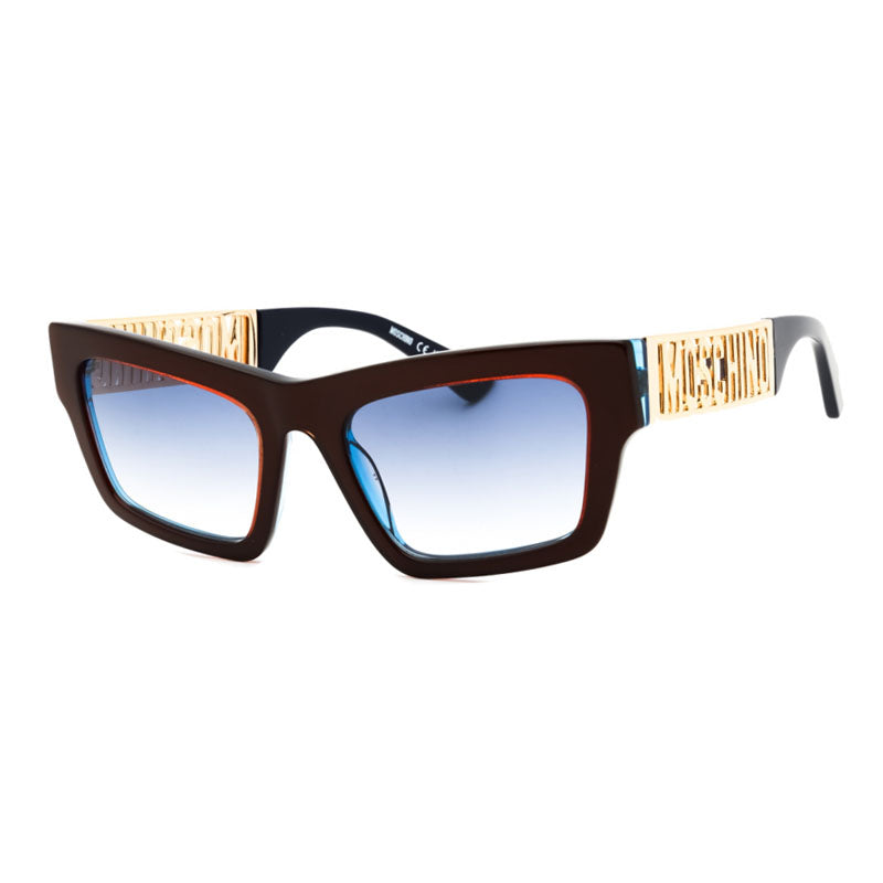 Moschino Sunglasses Rectangle Full Rim, Metalized Bronze Frame and Dark Blue Gradient Lens MOS171/S0I7B08