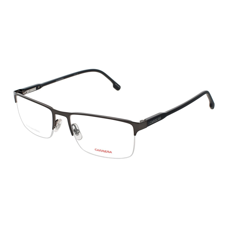 Carrera Eyeglasses Rectangle Full Rim, Ruthenium Black Frame and Clear Demo Lenses Lens CARRERA2430V8100