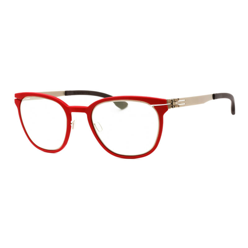 Ic! Berlin Eyeglasses Browline Full Rim, Bronze-Rosso Frame and Clear Demo Lenses Lens WESTSIDERH0035H231