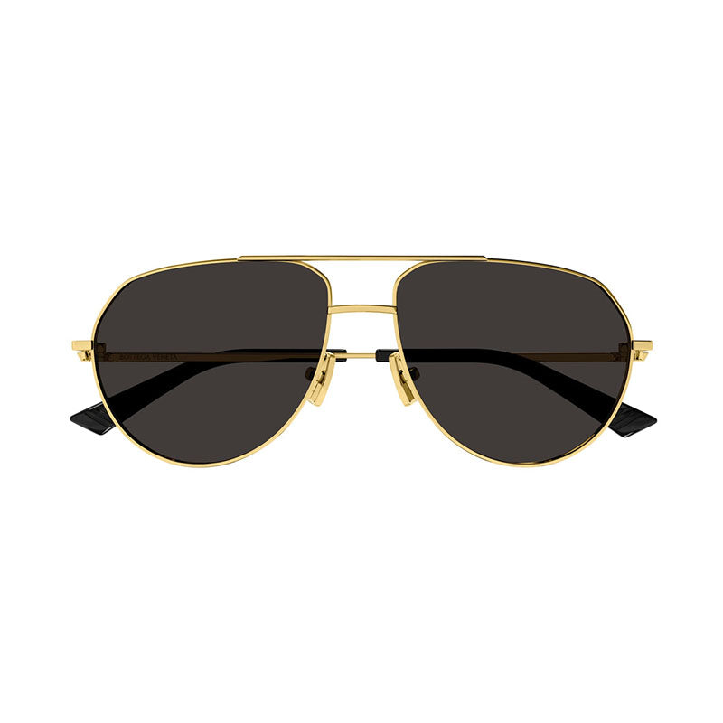 Bottega Veneta Sunglasses Aviator Full Rim, Gold Frame and Grey Lens BV1302S001