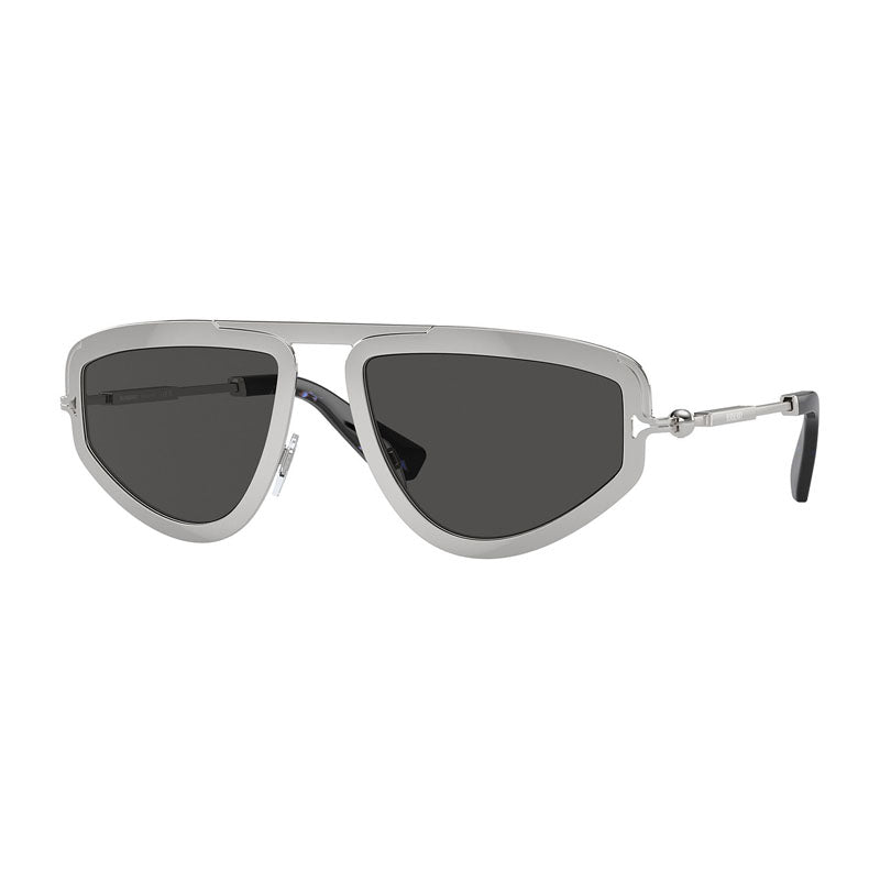 Burberry Sunglasses Geometric Full Rim, Silver Frame and Dark Grey Lens BE3150100587