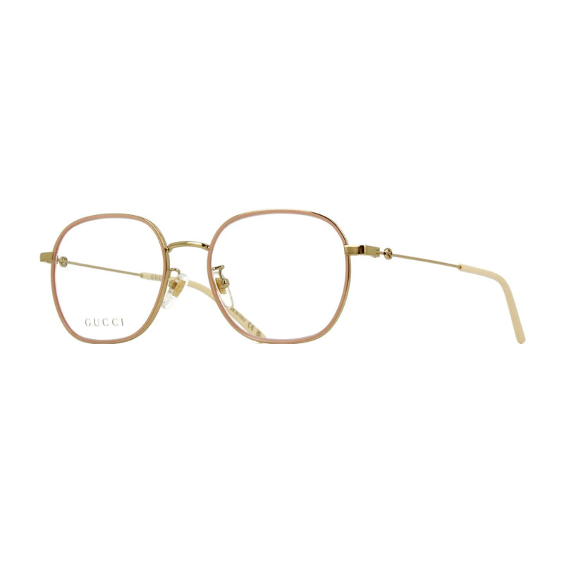 Gucci Eyeglasses Rectangle Full Rim, Gold Frame and Clear Demo Lenses Lens GG1198OA002