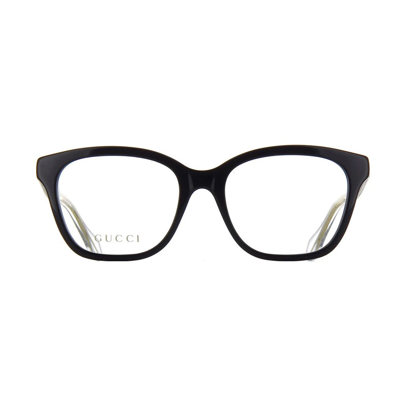 Gucci Eyeglasses Square Full Rim, Black Frame and Clear Demo Lenses Lens GG0566O001