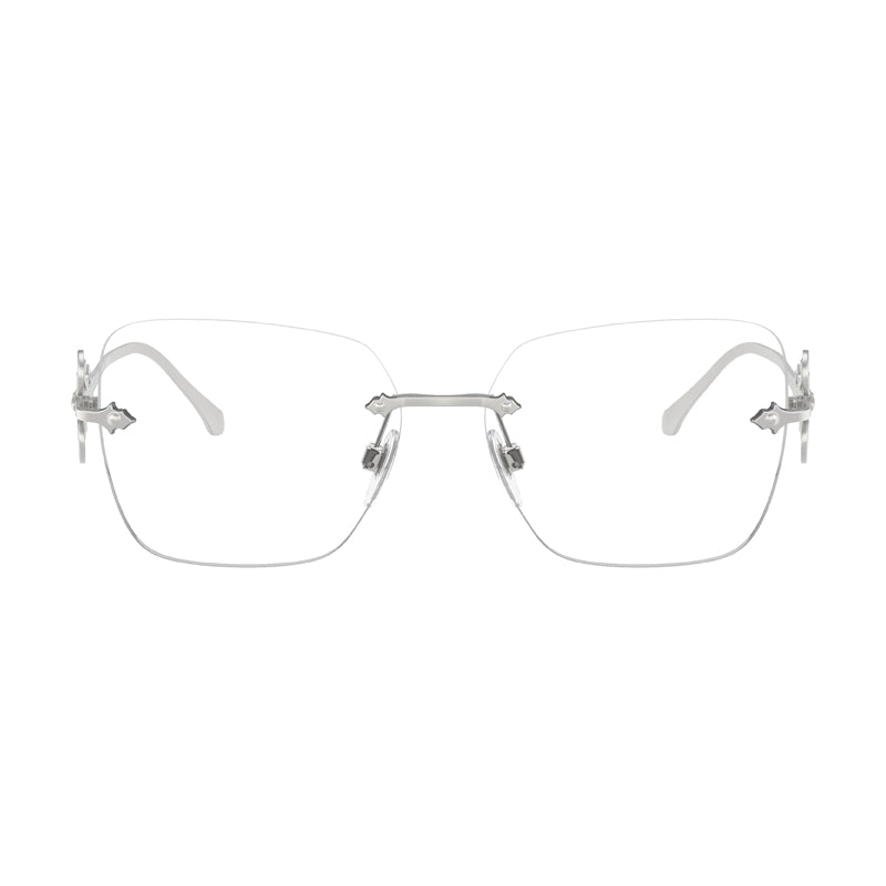 Ralph Lauren Eyeglasses Butterfly Rimless, Semi Bright Silver Frame and Clear Demo Lenses Lens RL51309316