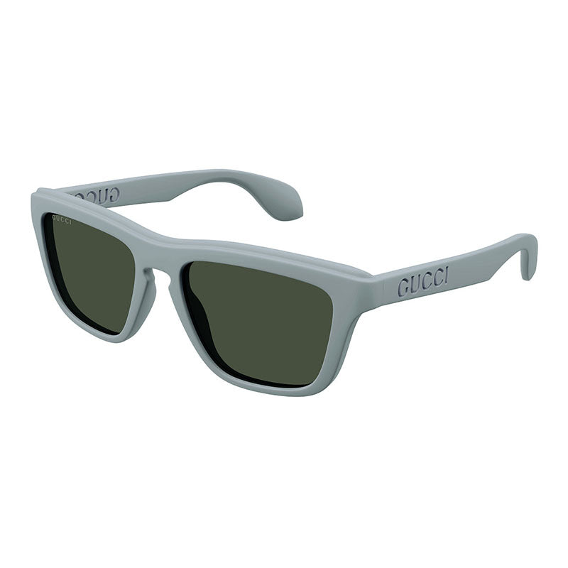 Gucci Sunglasses Square Full Rim, Matte Light Blue Frame and Green Lens GG1571S003