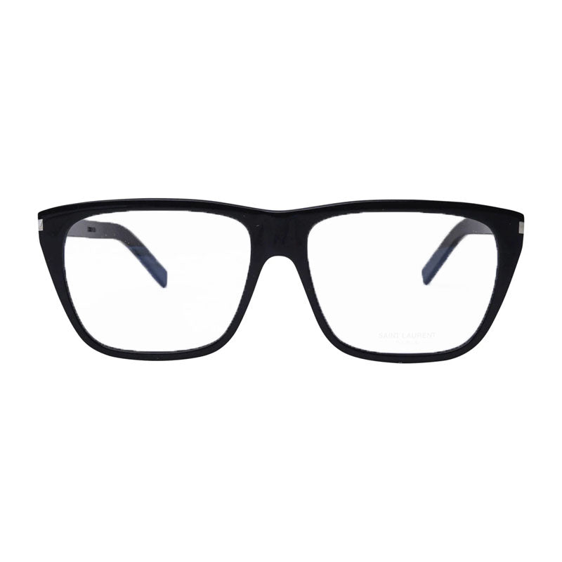 Saint Laurent Eyeglasses Square Full Rim, Black Frame and Clear Demo Lenses Lens SL434SLIM001