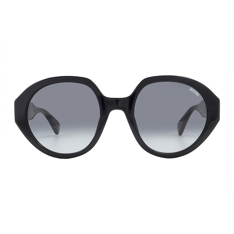 Moschino Sunglasses Round Full Rim, Black Frame and Dark Grey Gradient Lens MOS126/S08079O