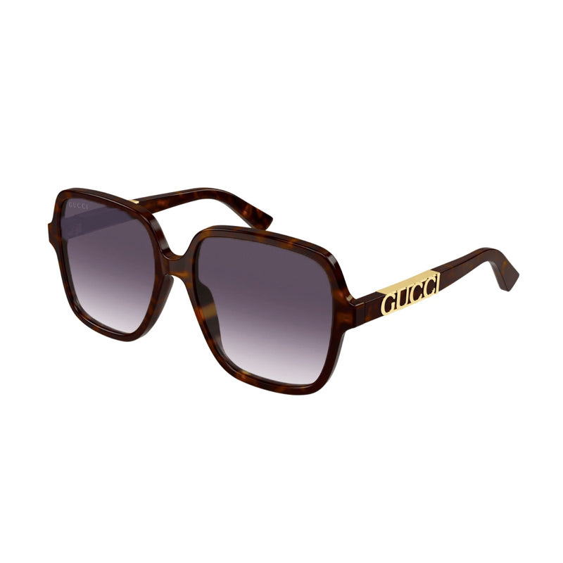 Gucci Sunglasses Square Full Rim, Havana Frame and Brown Gradient Lens GG1189SA003