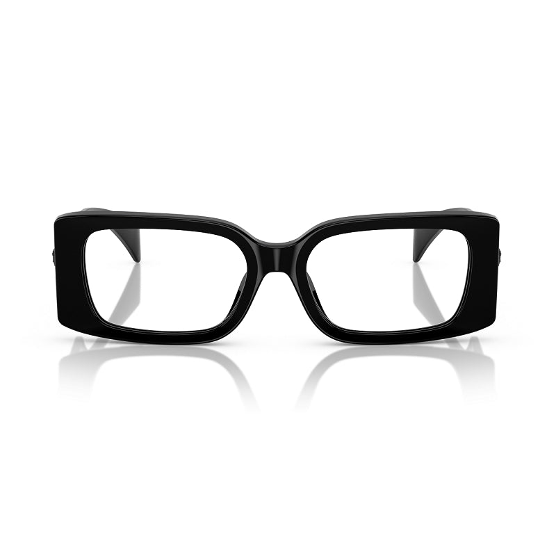Versace Eyeglasses Rectangle Full Rim, Black Frame and Clear Demo Lenses Lens VE3362UGB1