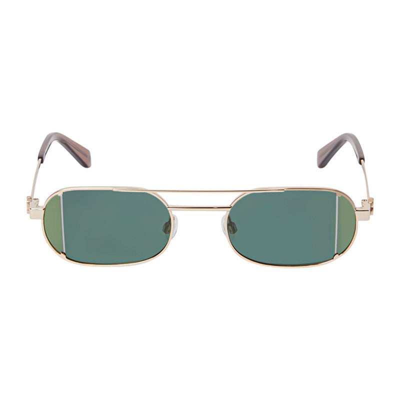Off-White Sunglasses Square Full Rim, Gold Frame and Green Lens OERI14HLYNN7650