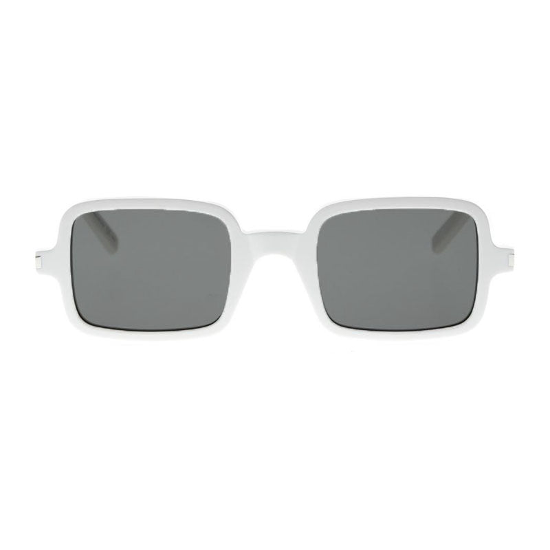 Saint Laurent Sunglasses Square Full Rim, Ivory Frame and Grey Lens SL332003