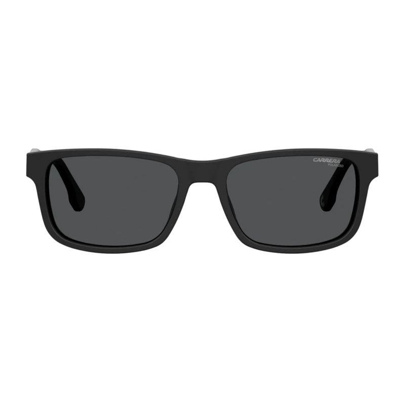 Carrera Sunglasses Rectangle Full Rim, Matte Black Frame and Grey Polarized Lens CARRERA299/S0003M9
