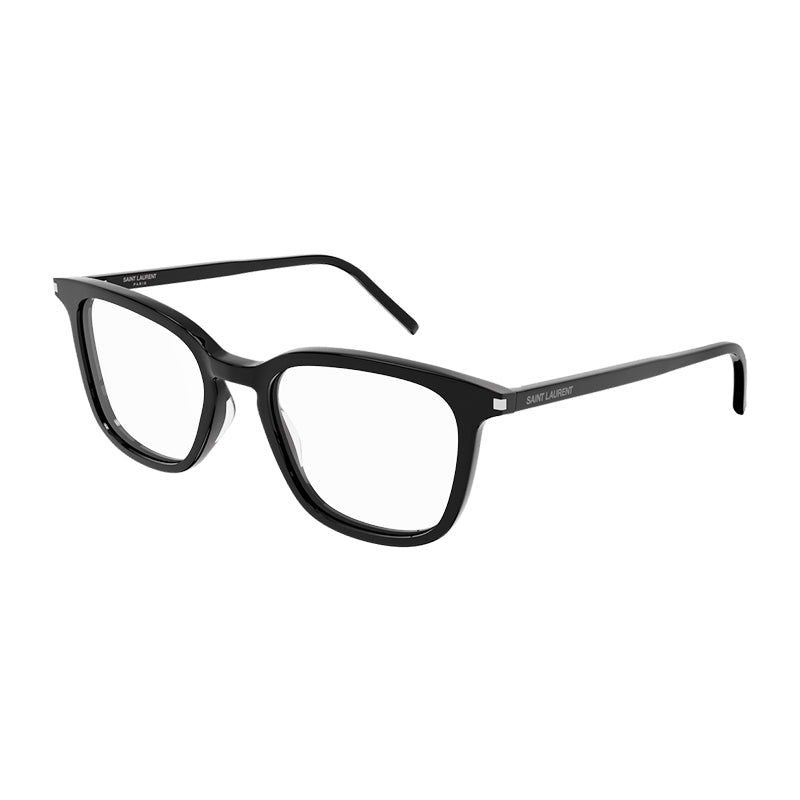 Saint Laurent Eyeglasses Square Full Rim, Black Frame and Clear Demo Lenses Lens SL479001