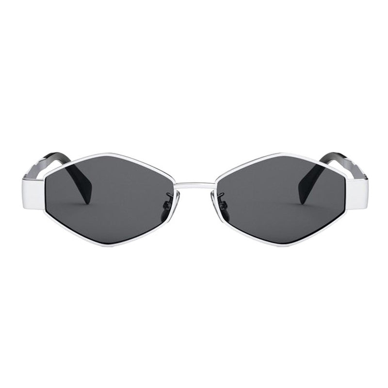 Celine Sunglasses Geometric Full Rim, Palladium Frame and Smoke Lens CL40254U16A