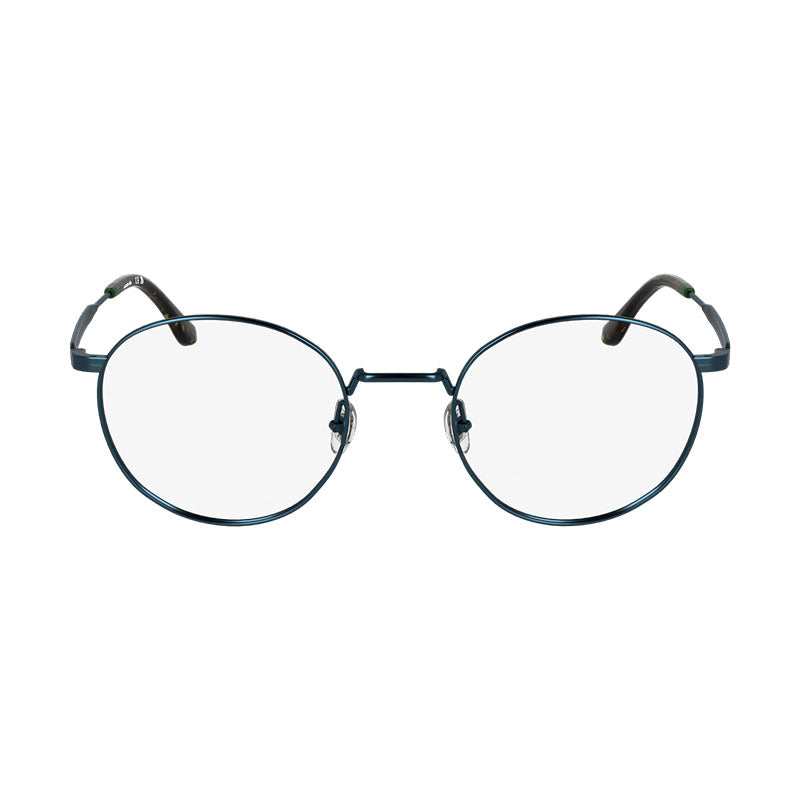 Lacoste Eyeglasses Round Full Rim, Blue Frame and Clear Demo Lens Lens L2308410