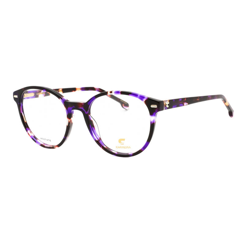 Carrera Eyeglasses Round Full Rim, Violet Havana Frame and Clear Demo Lenses Lens CARRERA30100HKZ00