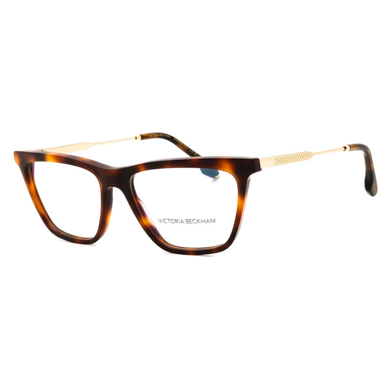 Victoria Beckham Eyeglasses Rectangle Full Rim, Tortoise Frame and Clear Demo Lenses Lens VB2663215