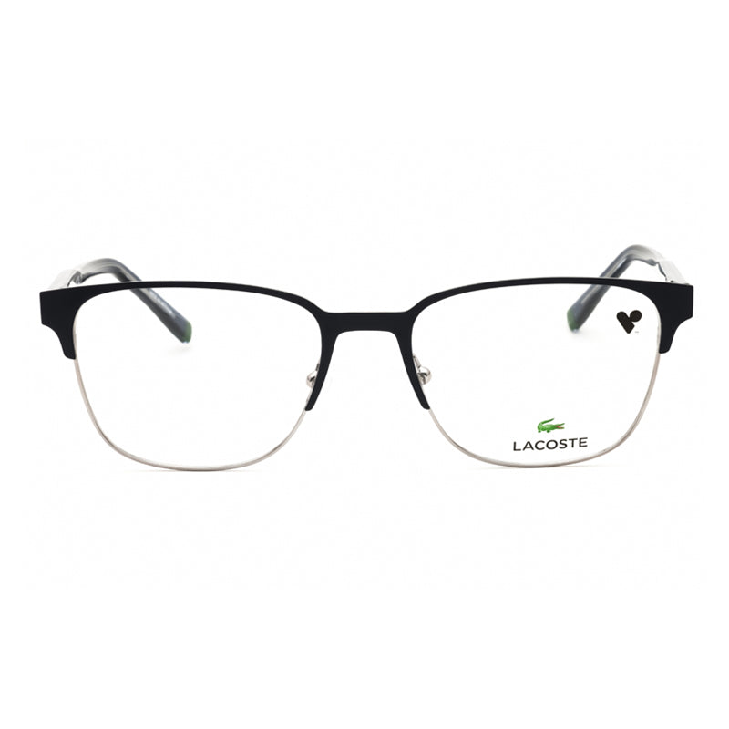 Lacoste Eyeglasses Rectangle Full Rim, Matte Blue Frame and Clear Demo Lenses Lens L2304N424