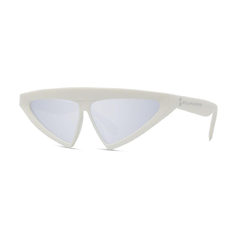 Stella McCartney Sunglasses Geometric Full Rim, White Frame and Silver Mirror Lens SC40045I25C