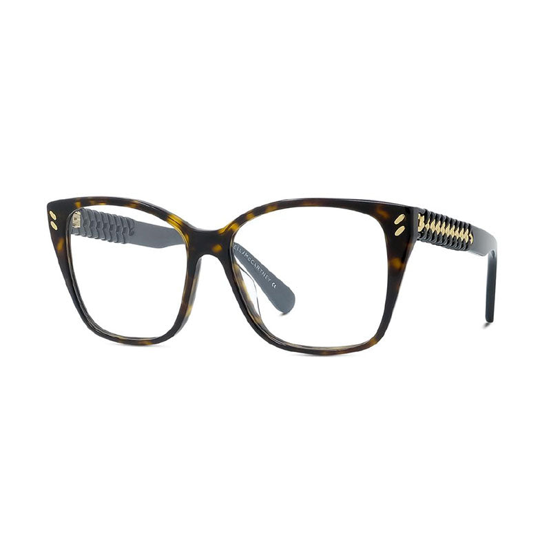 Stella McCartney Eyeglasses Square Full Rim, Dark Havana Frame and Clear Demo Lens Lens SC50027I052