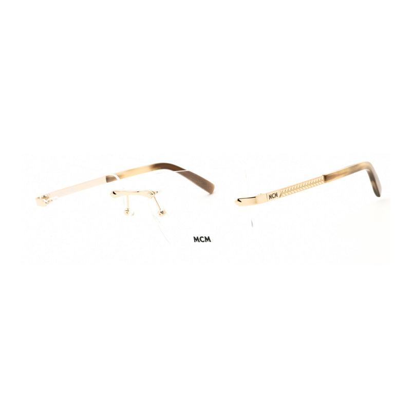 Mcm Eyeglasses Rectangle Rimless, Pale Gold Frame and Clear Demo Lenses Lens MW5018-H032