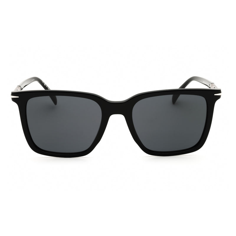 David Beckham Sunglasses Square Full Rim, Black Dark Ruthenium Frame and Grey Lens DB1130/S0ANSIR