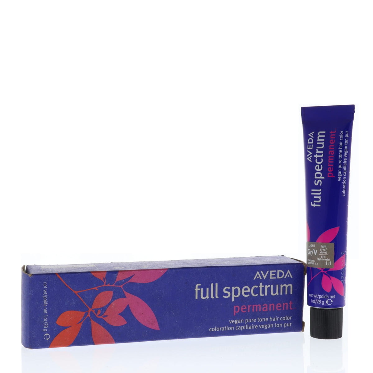 Aveda Full Spectrum Permanent Vegan Pure Tone Hair Color Light Gr/V (Light Gray/Violet) 28G/1Oz