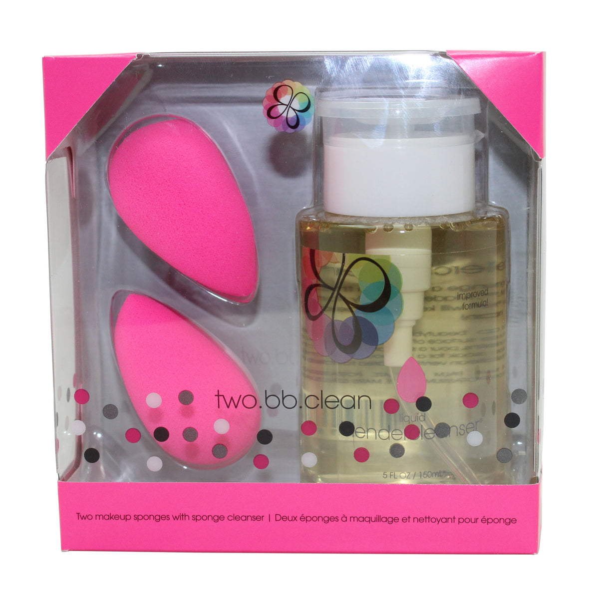 Beauty Blender 2 Original Pink Blenders W/5Oz Liquid Cleanser