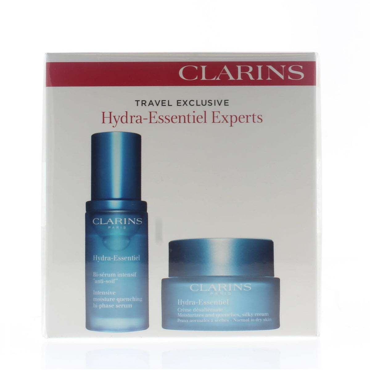Clarins Hydra-Essential Experts Travel Duo (Creme 50Ml/1.7Oz, Bi-Serum 30Ml/1Oz)