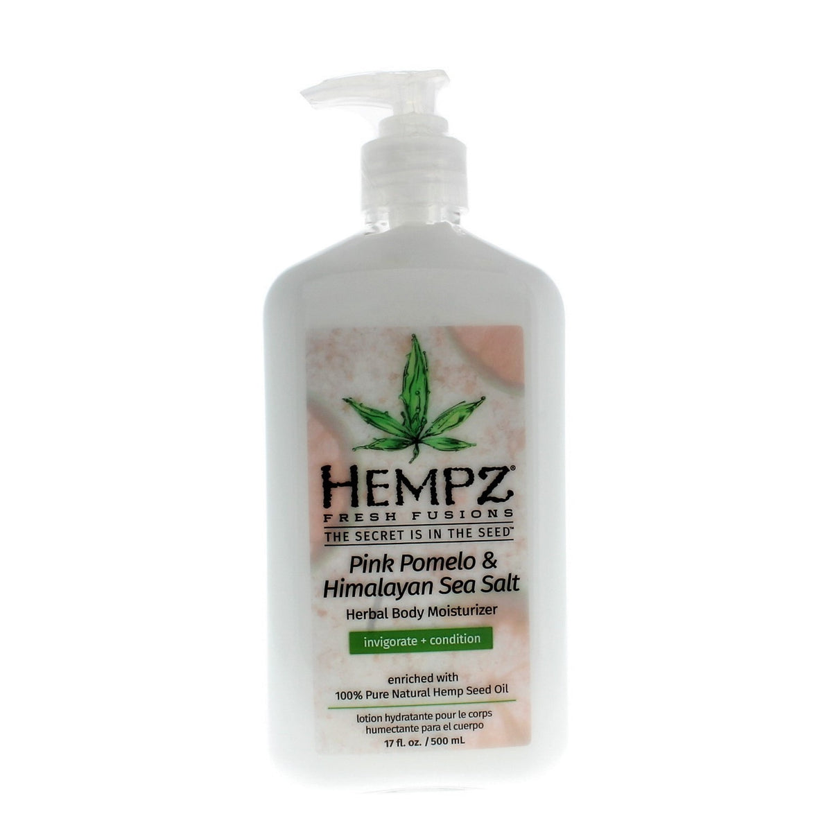 Hempz Fresh Fusions Pink Pomelo & Himalayan Sea Salt Herbal Body Moisturizer 500Ml/17Oz