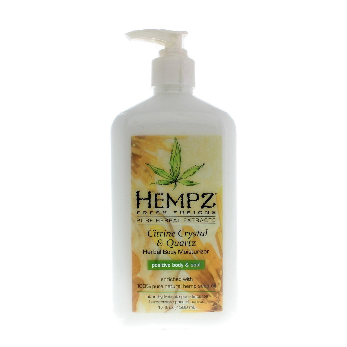 Hempz Fresh Fusions Citrine Crystal & Quartz Herbal Body Moisturizer 500Ml/17Oz