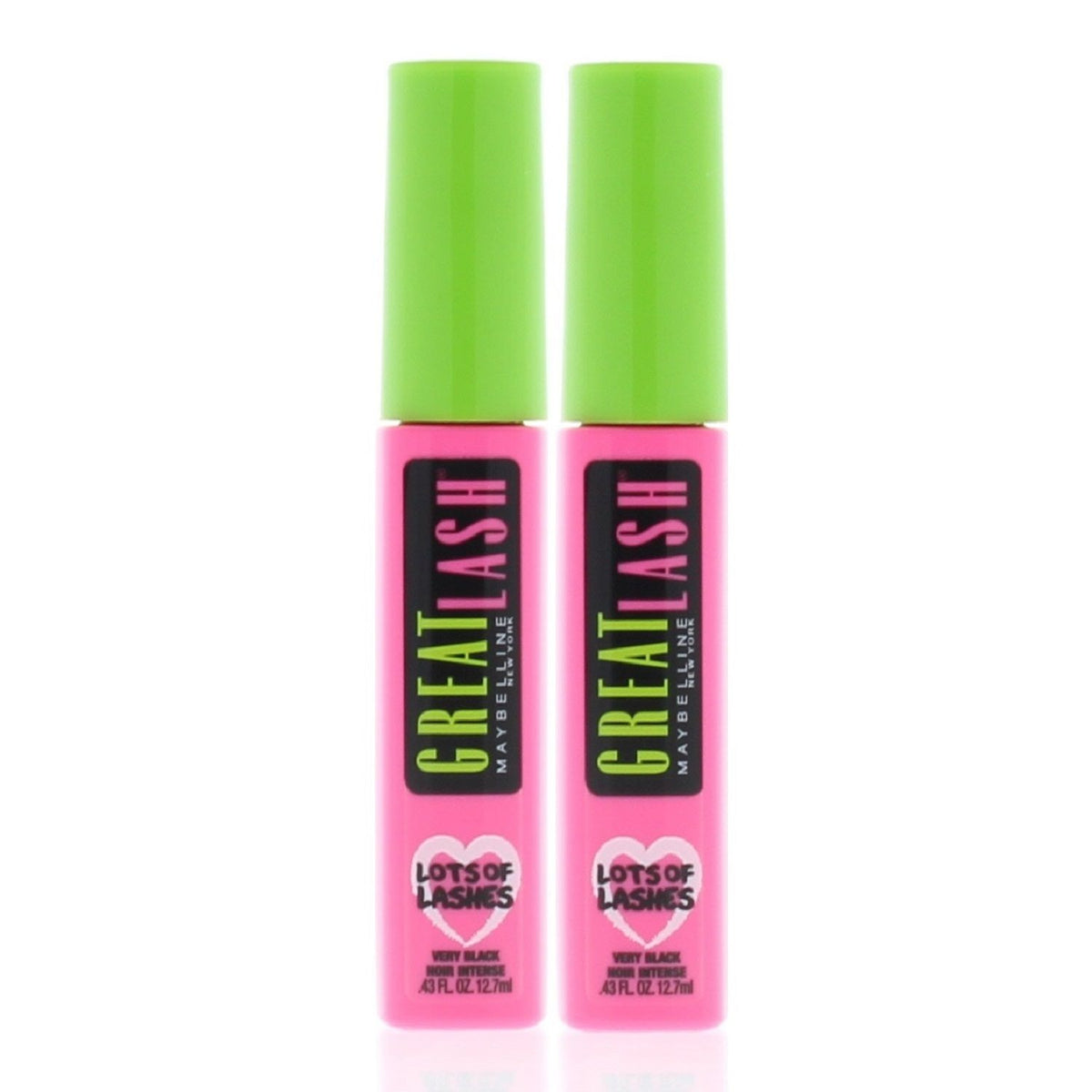 Maybelline Great Lash Lots Of Lashes Mascara 141 Very Black 0.43Oz (2 Pack)