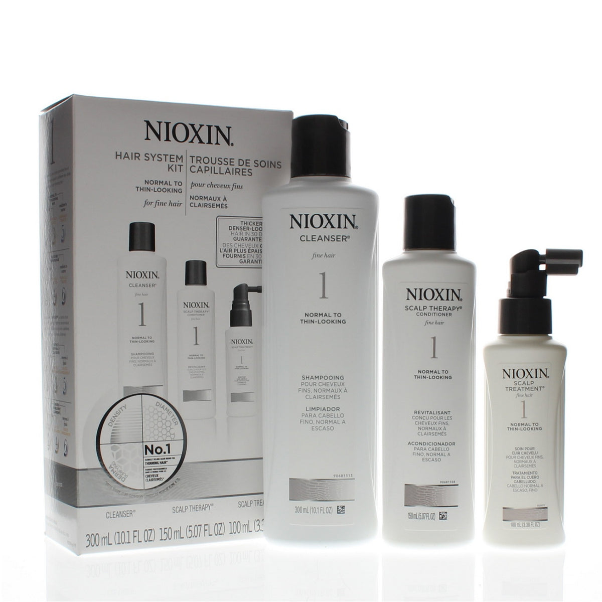 Nioxin Hair System Kit 1 Cleanser 10Oz , Therapy 5Oz And Treatment 3.3Oz (Small)