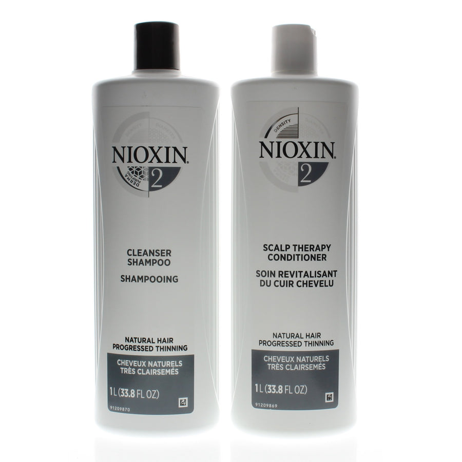 Nioxin System 2 Cleanser + Scalp Therapy, Fine Hair Liter Duo -#300141