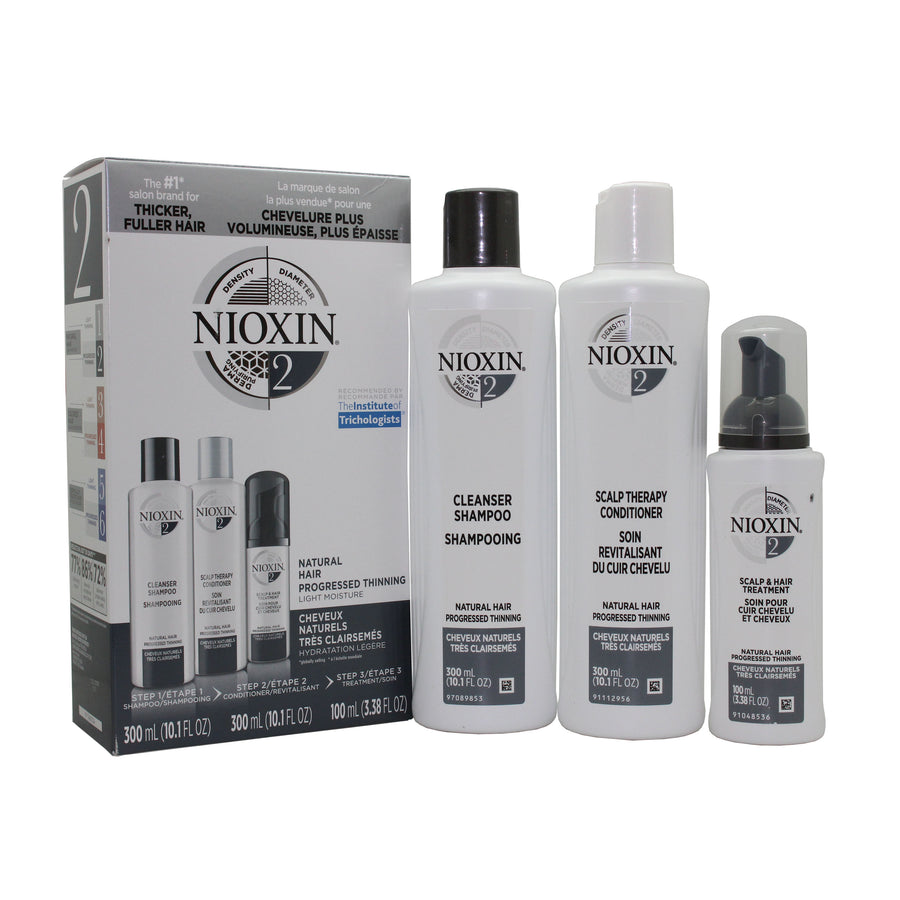 Nioxin System 2 Starter Kit-Cleanser 10Oz , Therapy 10Oz And Treatment 3.3Oz (3Pc Set)-#101006